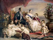 Queen Victoria and Prince Albert with Five of their Children 1846. Creator: Unknown