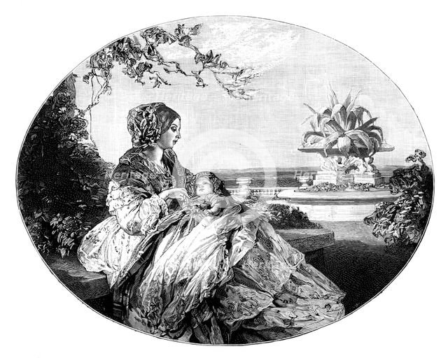 Queen Victoria and Prince Arthur, 1850. Artist: Unknown