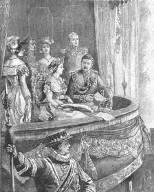 Queen Victoria and the Prince Consort at the Royal Italian Opera 1849, (1901). Creator: Unknown