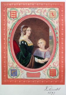Queen Victoria and the Prince of Wales, the future King Edward VII. Artist: Sara Ellis