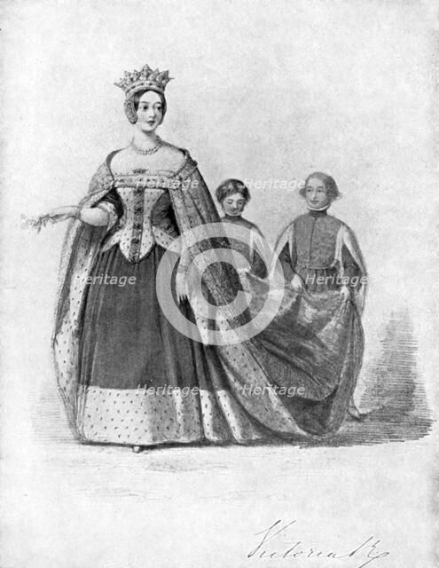 Queen Victoria as Queen Philippa at the Plantagenet Ball, Buckingham Palace, c1840s, (1901). Artist: Unknown