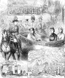 Queen Victoria at the Great Volunteer Review in Windsor Park, 1881. Creator: Unknown