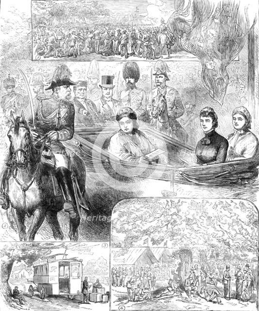 Queen Victoria at the Great Volunteer Review in Windsor Park, 1881. Creator: Unknown.