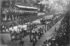 Queen Victoria being driven through central London during her Golden Jubilee celebrations, 1887
