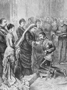 Queen Victoria decorating officers engaged in Afghan and Zulu wars...December 8, 1879 (1901). Creator: Unknown