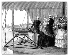 Queen Victoria firing the first shot at Wimbledon, July 1860, (1887).Artist: William Barnes Wollen