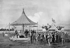 Queen Victoria firing the first shot at Wimbledon, July 1860, (c1920)