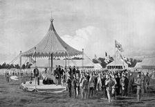 Queen Victoria firing the first shot at Wimbledon, July 1860, (c1920)