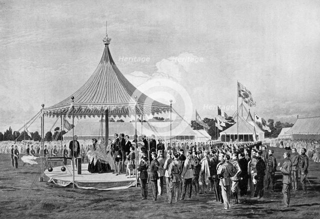 Queen Victoria firing the first shot at Wimbledon, July 1860, (c1920). Artist: Unknown
