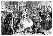 Queen Victoria holding the first investiture of the order of the Star of India, c1861