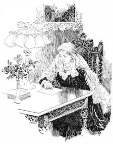 Queen Victoria in her Study 1925. Creator: Howard Davie