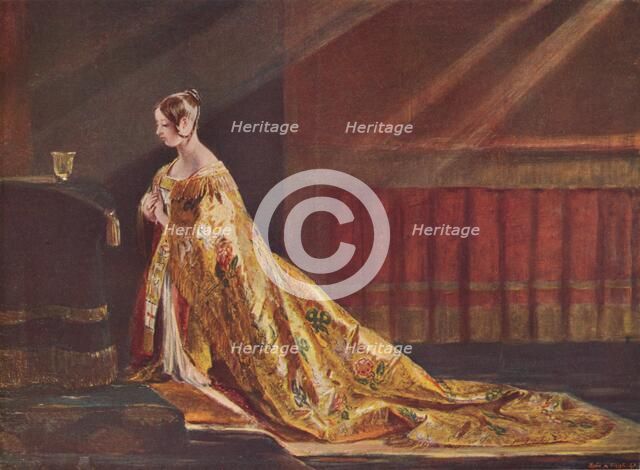 Queen Victoria in the Coronation robes, 1838 (1906). Artist: Charles Robert Leslie.