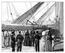 Queen Victoria inspecting HMS Galatea Osborne Bay, c1860s