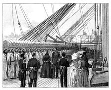 Queen Victoria inspecting HMS Galatea Osborne Bay, c1860s