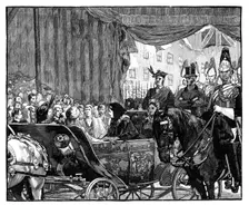 Queen Victoria opening Blackfriars Bridge, London, 1869