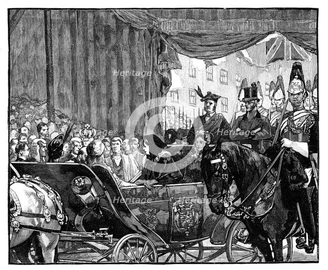 Queen Victoria opening Blackfriars Bridge, London, 1869. Artist: Unknown