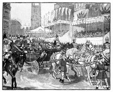 Queen Victoria opening Holborn Viaduct, London, 1869