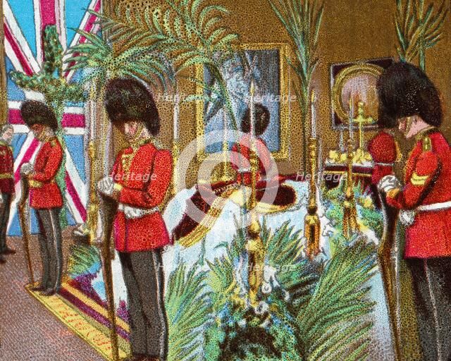 'Queen Victoria Lying in State at Osborne House', 1901 (c1902). Artist: Unknown.