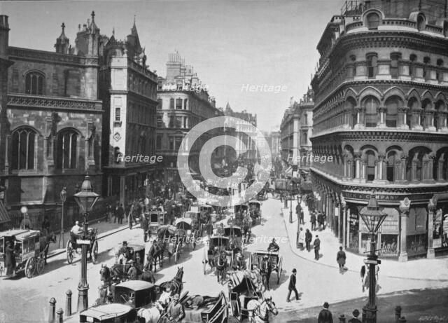 Queen Victoria Street, City of London, c1910 (1911). Artist: York & Son.