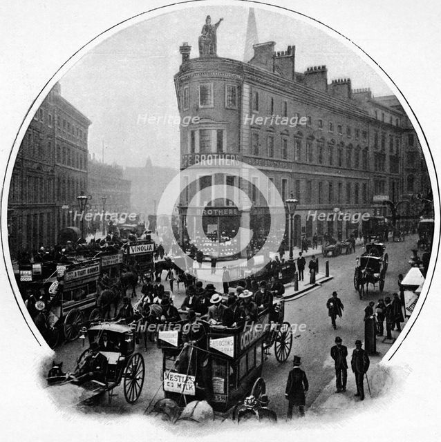 Queen Victoria Street (junction with Cannon Street), City of London, c1903 (1903). Artist: Unknown.