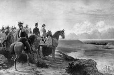 Queen Victoria reviewing her troops, Aldershot, 1856, (c1920)