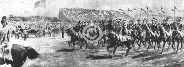 'Queen Victoria Reviewing the Army of the Empire at Aldershot, 1897...', (1901).  Creator: Unknown.