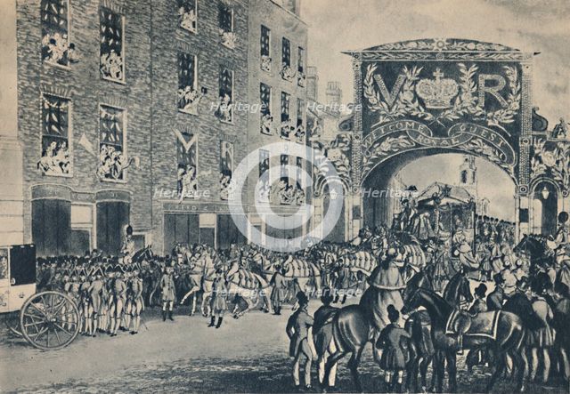'Queen Victoria's Entrance To The City On Her Way To The Guildhall, November 9th, 1837', (1948).  Creator: Unknown.