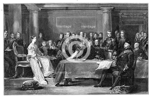 Queen Victoria's first council, c1837. Artist: Unknown