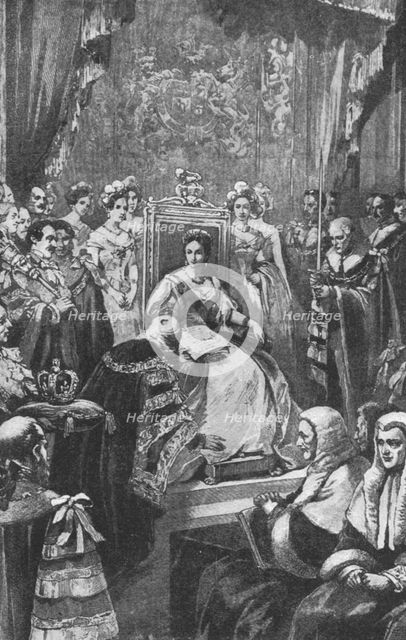 'Queen Victoria's First Parliament: The Opening Ceremony, November 20, 1837', (1901).  Creator: Unknown.