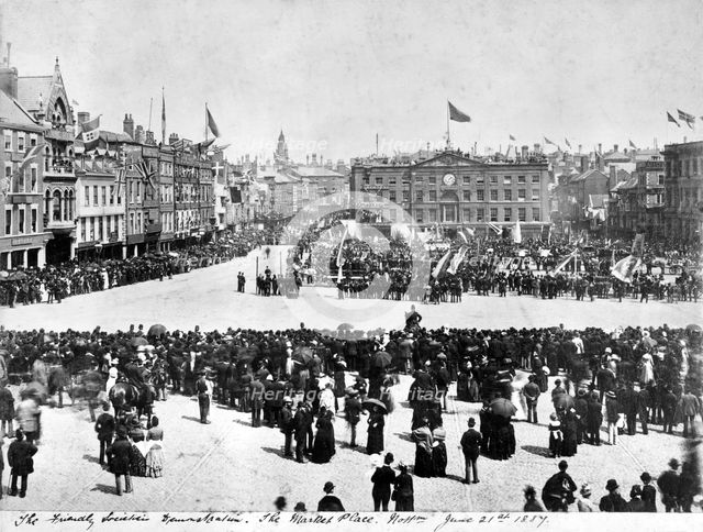 Queen Victoria's Golden Jubilee celebrations, Nottingham, Nottinghamshire, 1887. Creator: AW Bird.