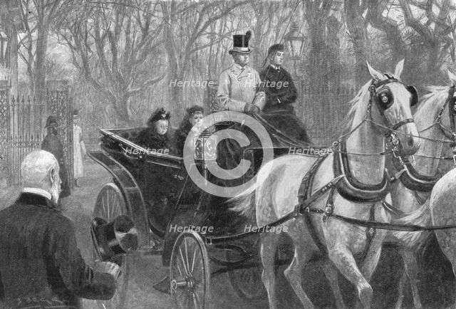 'Queen Victoria's last drive; Osborne, January 15, 1901'. Creator: Unknown.