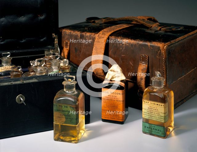 Queen Victoria's medicine chest, Osborne House, Isle of Wight, 19th century. Artist: Unknown