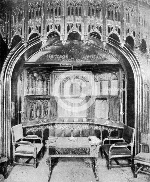 Queen Victoria's pew in St George's chapel, Windsor, 1901.Artist: Eyre & Spottiswoode