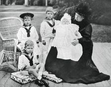 Queen Victoria with her great-granchildren at Osborne House, Isle of Wight, 1900