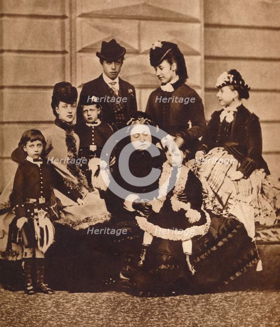 Queen Victoria with her daughter-in-law and grandchildren, c1880 (1935). Artist: Unknown.