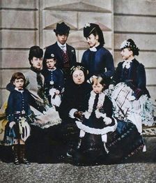 Queen Victoria with her daughter-in-law and grandchildren, c1880 (1935). Creator: Unknown