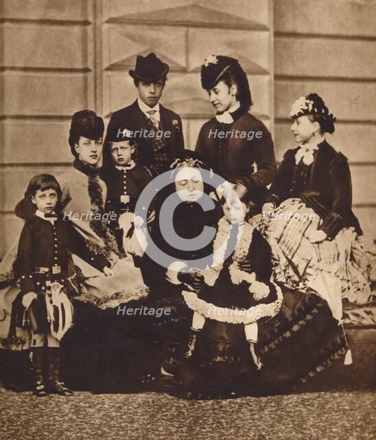 Queen Victoria with her daughter-in-law and grandchildren, c1880 (1935). Artist: Unknown.