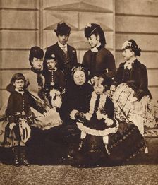 Queen Victoria with her daughter-in-law and grandchildren, c1880 (1935)