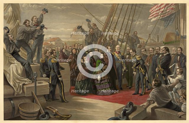 Queen Victoria visiting HMS Resolute, 16th December, 1856.