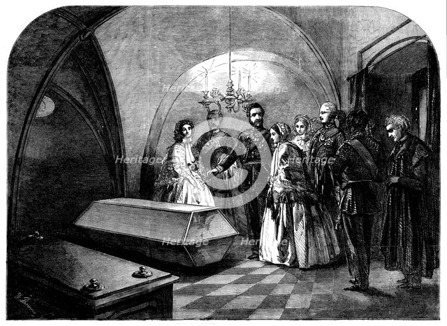 Queen Victoria Visiting the Tomb of Frederick the Great, 1858. Creator: Unknown.