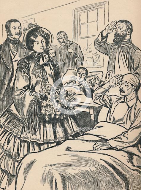 'Queen Victoria Visits Her Wounded Soldiers', c1907. Artist: Unknown.