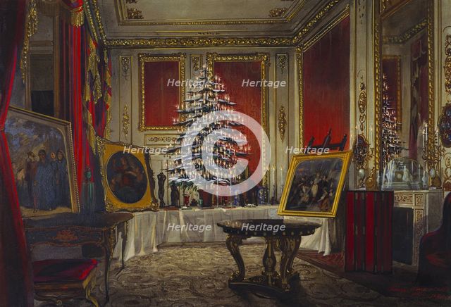 Queen Victoria's Christmas Tree, 1850. Artist: Roberts, James (1824-1867)