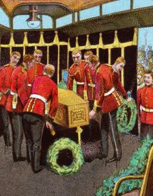 Queen Victoria's Coffin aboard the Royal Train on its journey to her funeral from Gosport Station