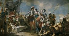 Queen Zenobia before Emperor Aurelian, 1717. Artist: Tiepolo, Giandomenico (1727-1804)