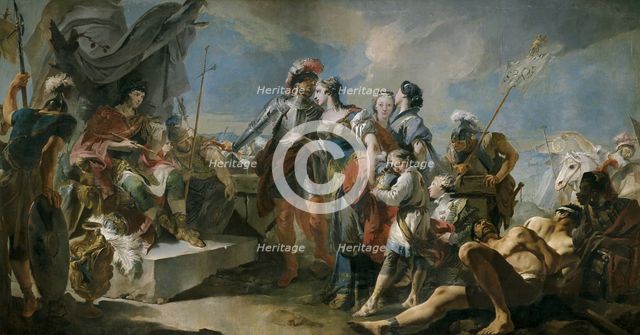 Queen Zenobia before Emperor Aurelian, 1717. Artist: Tiepolo, Giandomenico (1727-1804)