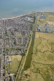 Queenborough Lines, fortifications protecting Sheerness dockyard from land attack, Kent, 2024. Creator: Damian Grady
