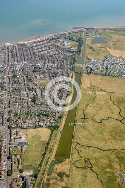 Queenborough Lines, fortifications protecting Sheerness dockyard from land attack, Kent, 2024. Creator: Damian Grady.