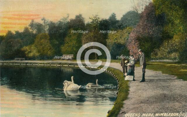 'Queens Mere, Wimbledon', c1910. Artist: Unknown.