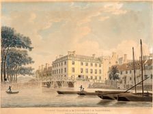 Queens College in the University of Cambridge, pub 1800. Creator: Thomas Malton (1748 - 1804)