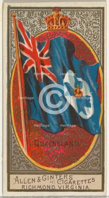 Queensland, from Flags of All Nations, Series 2 (N10) for Allen & Ginter Cigarettes Brands..., 1890. Creator: Allen & Ginter.